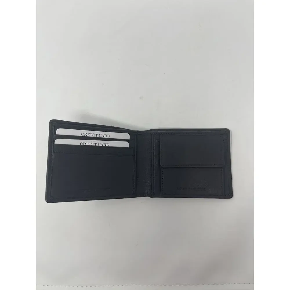 Louis Philippe Men's Brown Texture Leather Bifold Wallet